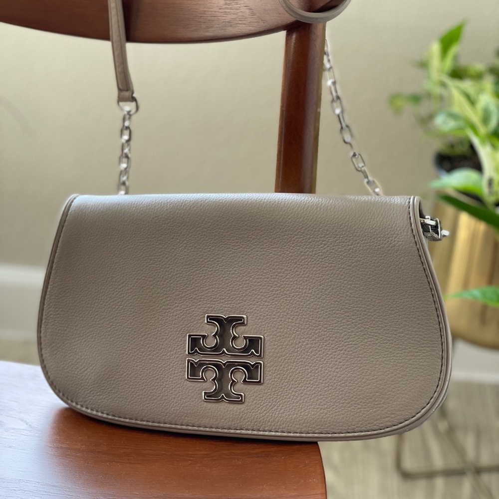 Tory Burch taupe crossbody bag